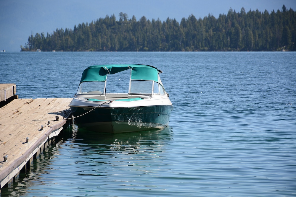 boat on the dock north lake tahoe