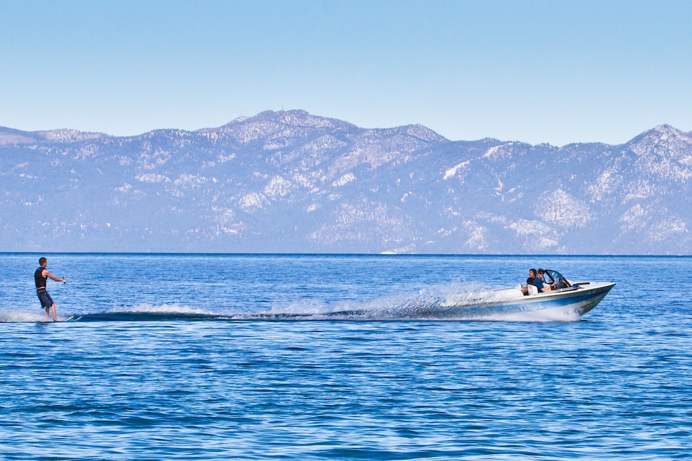 watyerskiing on north lake tahoe